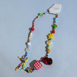 Colorful Kawaii Beaded Charm Necklace Y2K Fairycore Cottagecore Jewelry